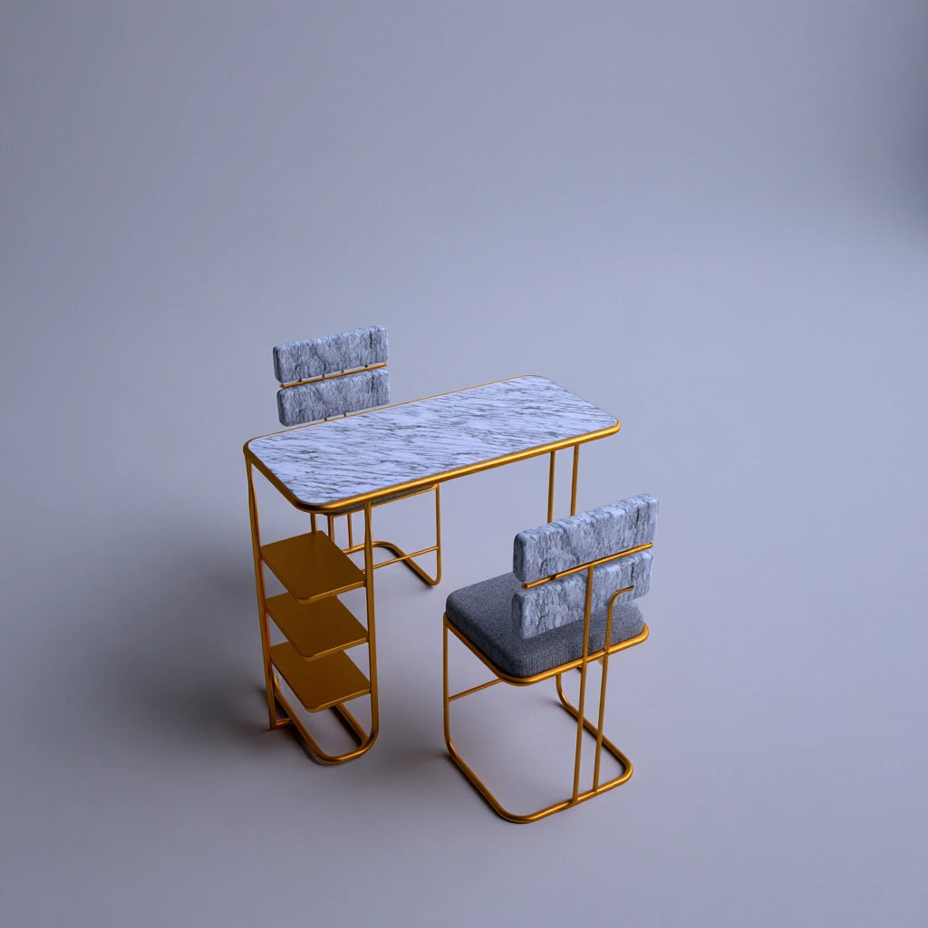 Eetkamerset met tafel en stoelen, kleur grijs