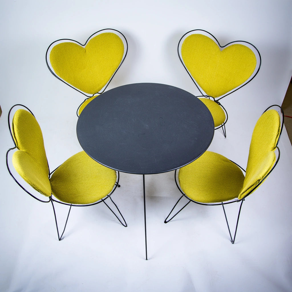 Eetkamerset met tafel en stoelen, kleur grijs