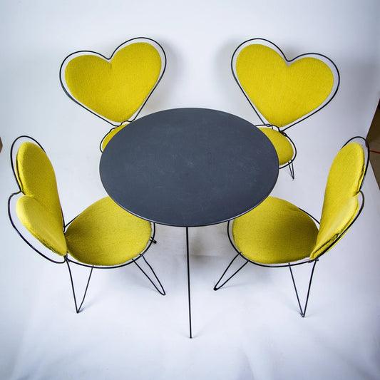 Eetkamerset met tafel en stoelen, kleur grijs